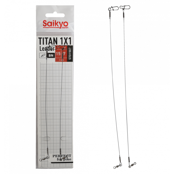 Поводок Saikyo Titan 1x1 STO1507, 7кг/15см, 2шт